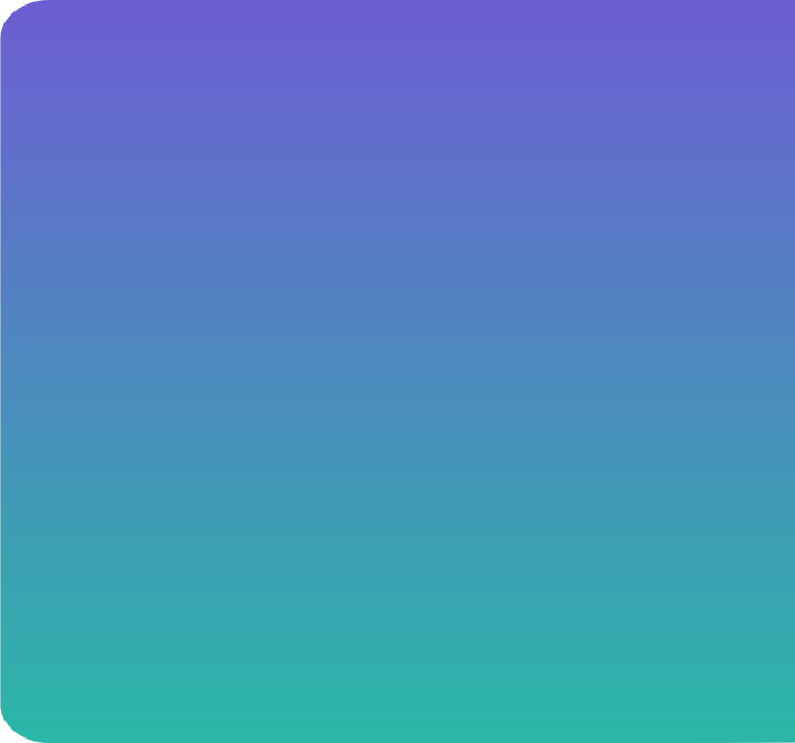 A square with rounded corners featuring a vertical gradient from purple at the top to teal at the bottom.